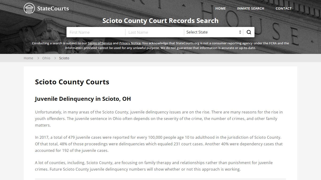Scioto County, OH Courts - Records & Cases - StateCourts
